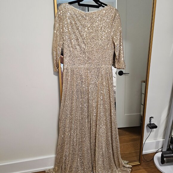 Davids Bridal Gold Dress - Picture 2 of 3